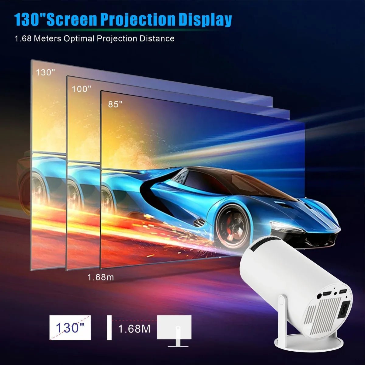 HY300 Pro Projector Home Theater Entertainment Portable Small Projector - My Store