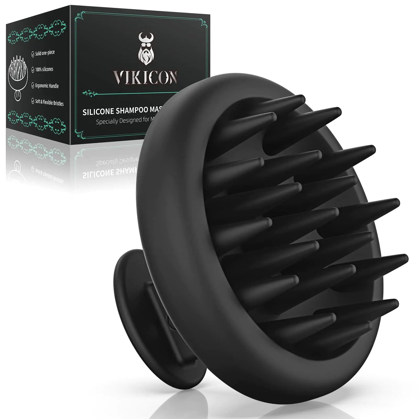 VIKICON Silicone Scalp Massager Shampoo Brush for Hair Growth Beard Brush for Men Face & Beard Scrubber Exfoliator Wet Dry Shower Head Scalp Massager for Exfoliating Dandruff Gifts for Him Father - My Store