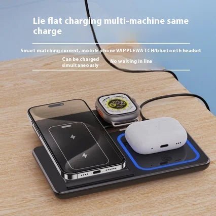 3 In 1 LED Fast Wireless Charger Stand Foldable Charging Station - My Store