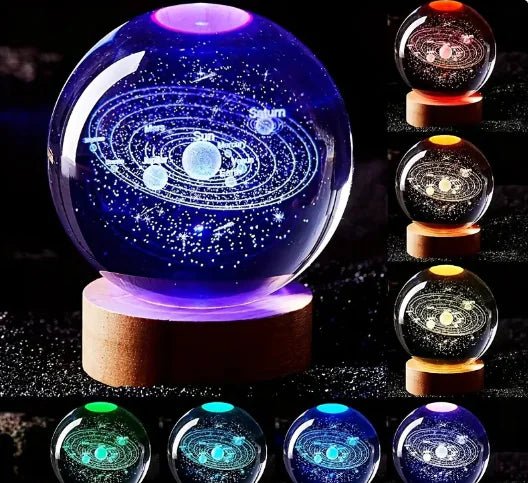 3D Inner Carving Luminous Crystal Ball Night Lamp: - My Store