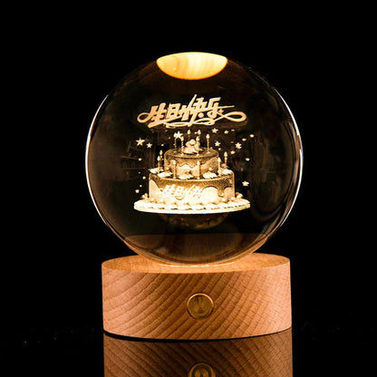 3D Laser - Etched Crystal Ball - My Store