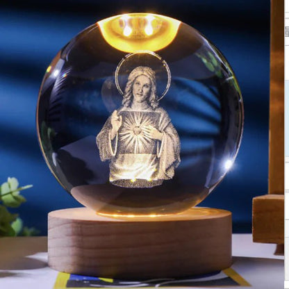 3D Laser Lamp - Virgin Mary with Crystal Ball Set - My Store