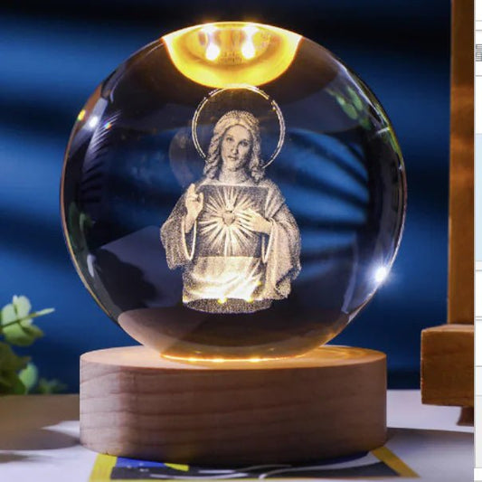 3D Laser Lamp - Virgin Mary with Crystal Ball Set - My Store