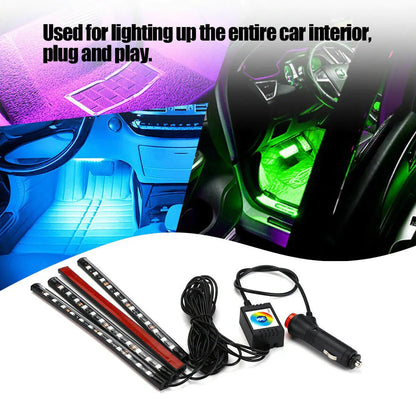 4X 48LED RGB Car Interior Atmosphere Light Strip Bar Bluetooth APP Music Control - My Store