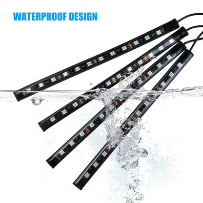 4X 48LED RGB Car Interior Atmosphere Light Strip Bar Bluetooth APP Music Control - My Store
