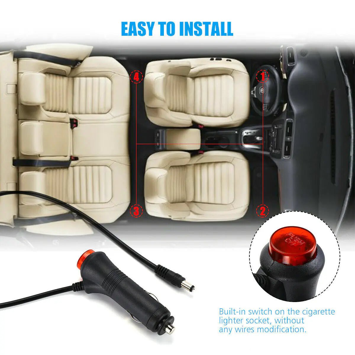 4X 48LED RGB Car Interior Atmosphere Light Strip Bar Bluetooth APP Music Control - My Store