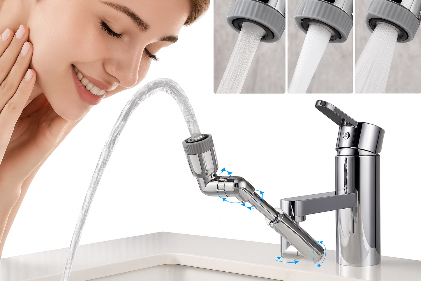 Adjustable Mechanical Arm Faucet Extender