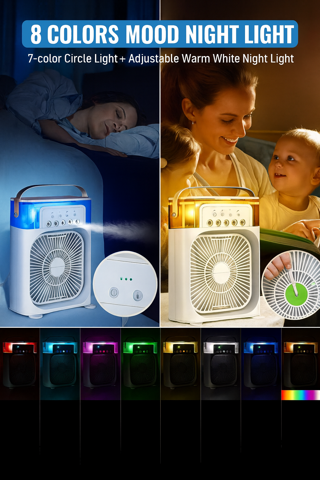 Cooling humidifier fan