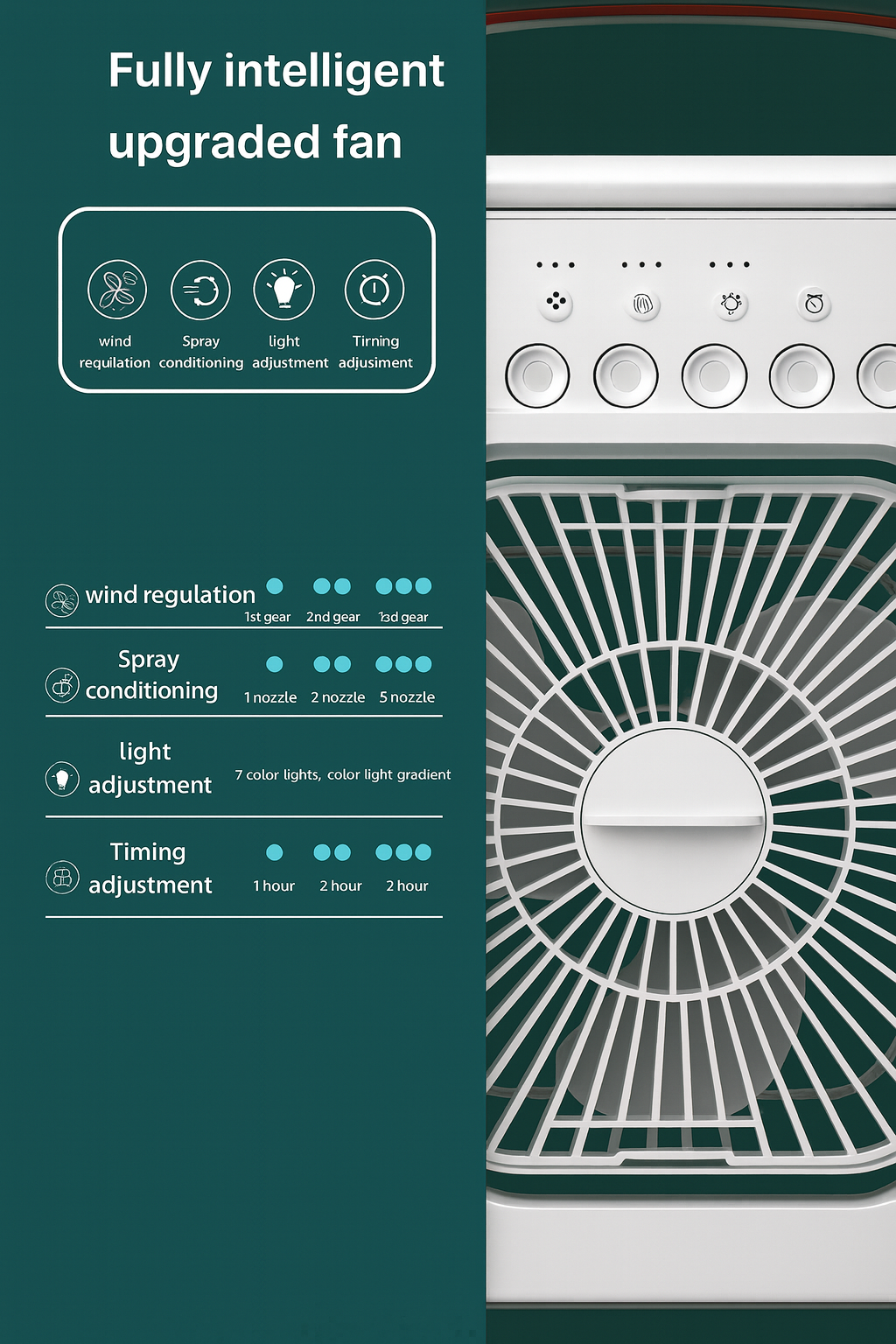 Cooling humidifier fan