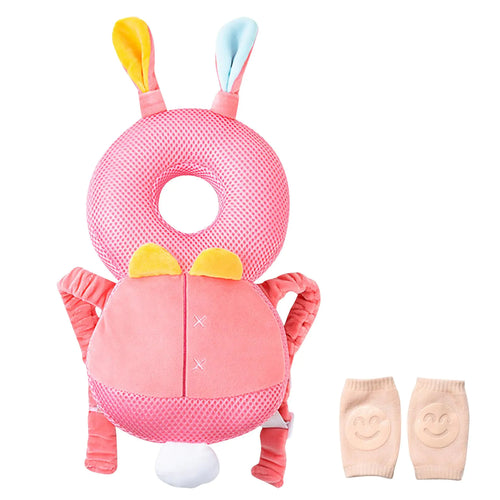 Baby Walker Head Protector Toddler Adjustable Baby Head Protection Baby Learning Walking Crawling Backpack Wear Safety Pad(Rabbit)