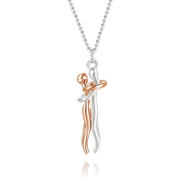 Couple Hugging Pendant Necklace - My Store