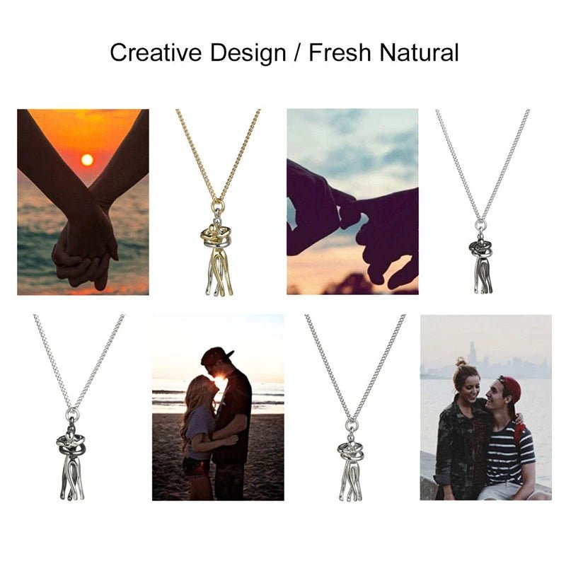 Couple Hugging Pendant Necklace - My Store