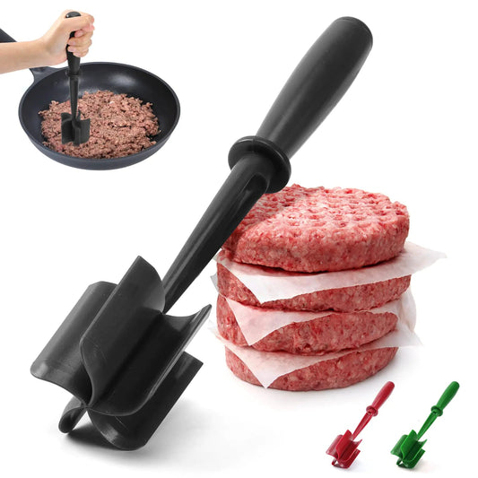 CUNSENR Premium Meat Chopper for Ground Beef - Heat Resistant Meat Masher - Kitchen Tools & Gadgets - Durable Ground Beef Smasher - Non Stick Hamburger Chopper - Cook Ground Meat with Ease(Black) - My Store
