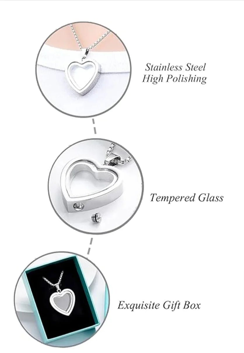 Heartfelt Remembrance: Stainless Steel Heart - Shaped Cremation Pendant - My Store