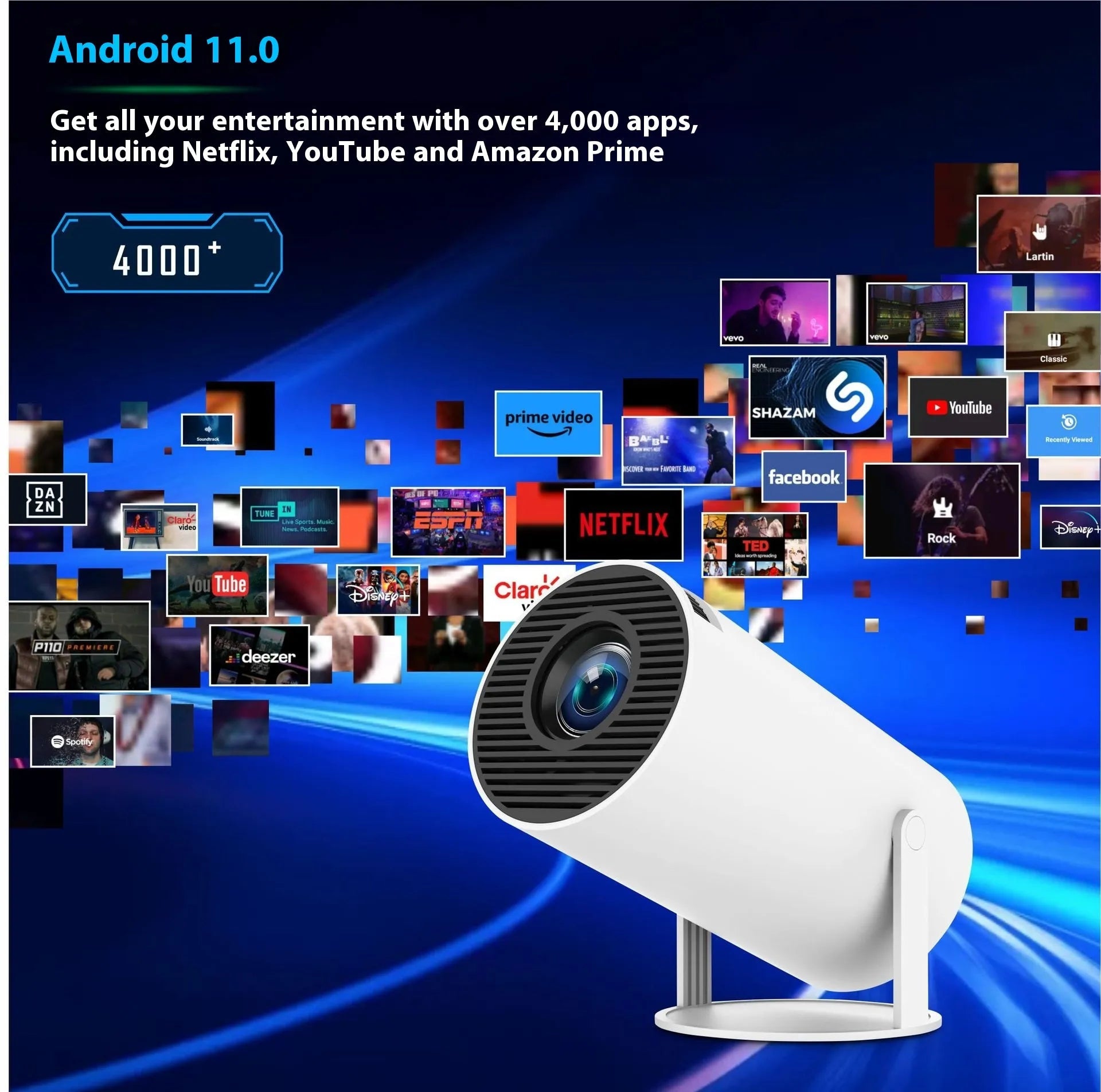 HY300 Pro Projector Home Theater Entertainment Portable Small Projector - My Store