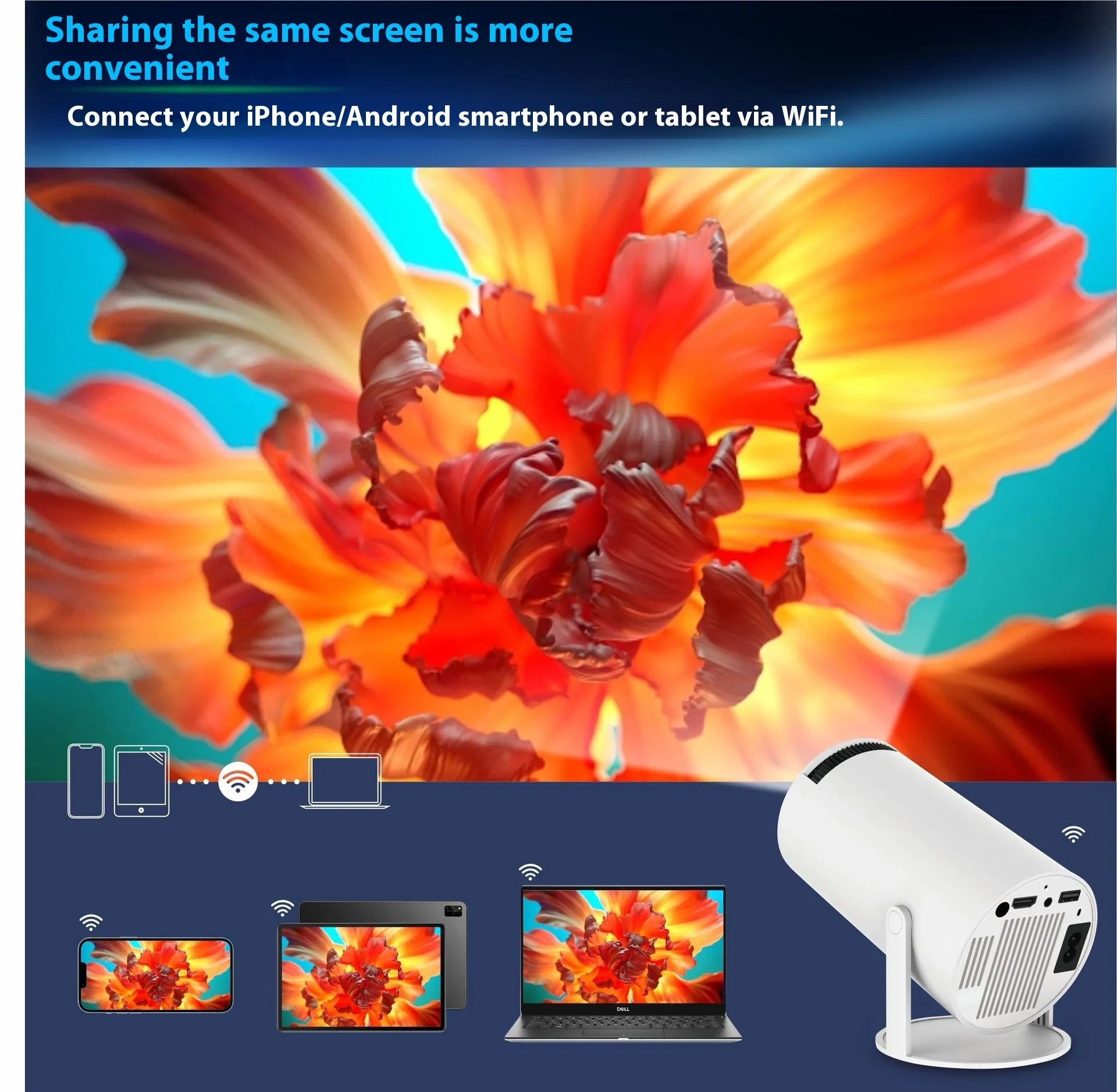 HY300 Pro Projector Home Theater Entertainment Portable Small Projector - My Store