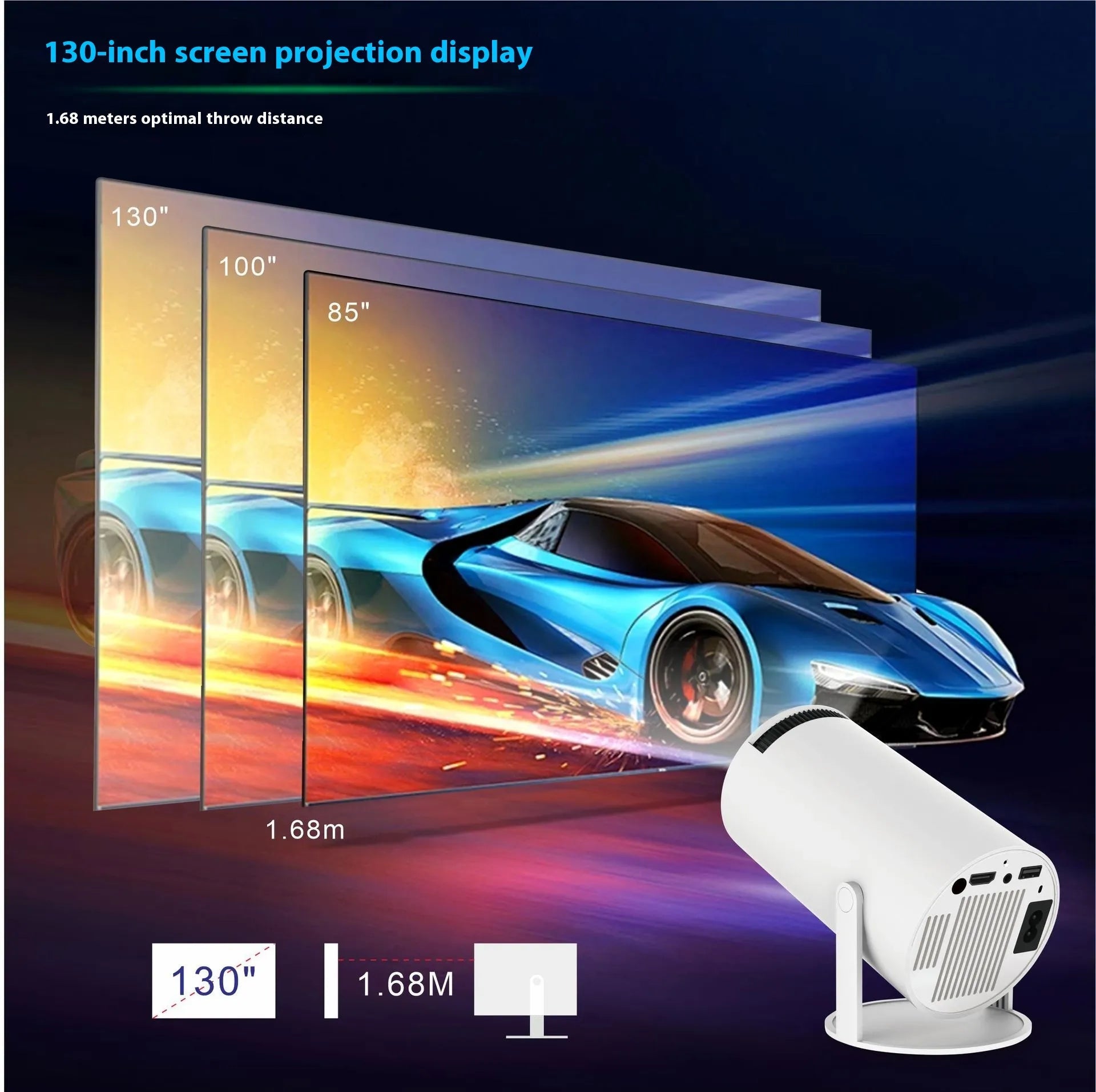 HY300 Pro Projector Home Theater Entertainment Portable Small Projector - My Store