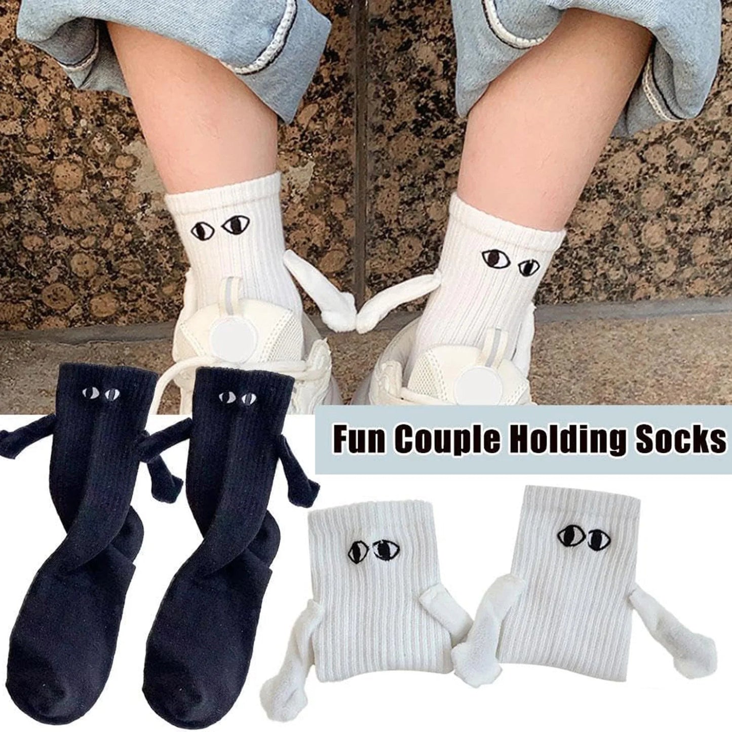 Magnetic Holding Hands Couple Socks - My Store