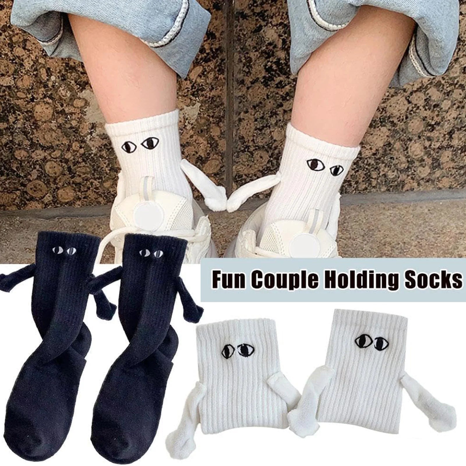 Magnetic Holding Hands Couple Socks - My Store