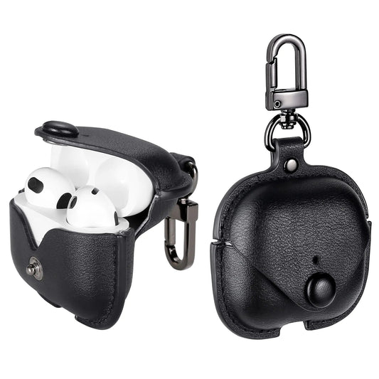 MODOS LOGICOS Case Cover for Air Pods 3 (2021) Leather Case with Secure Snap - Fastener Compatible with Apple AirPods 3rd Generation Charging Case - Black - My Store
