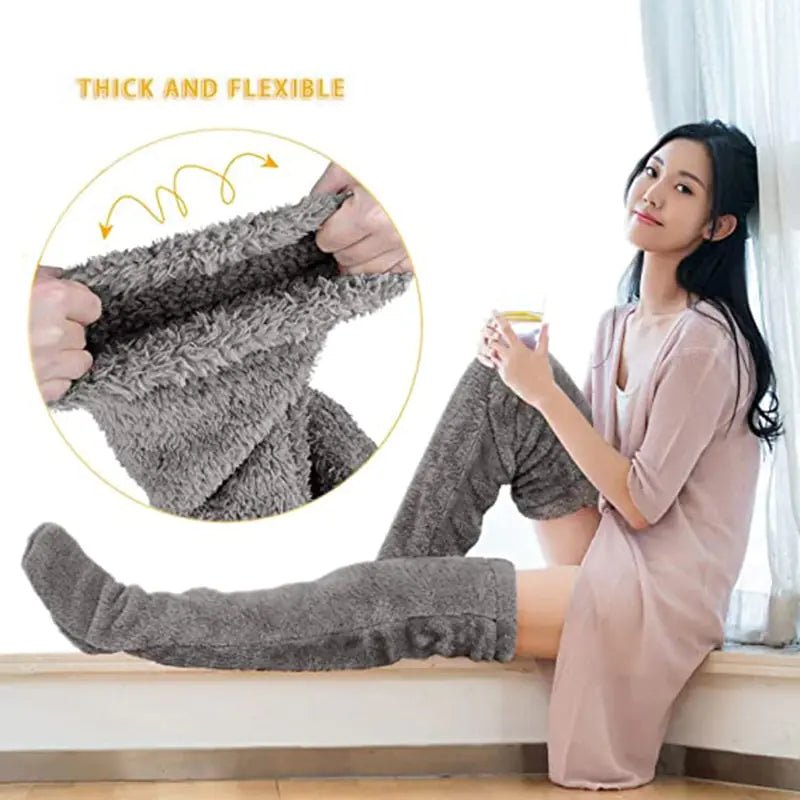 Over Knee High Fuzzy Long Socks - My Store