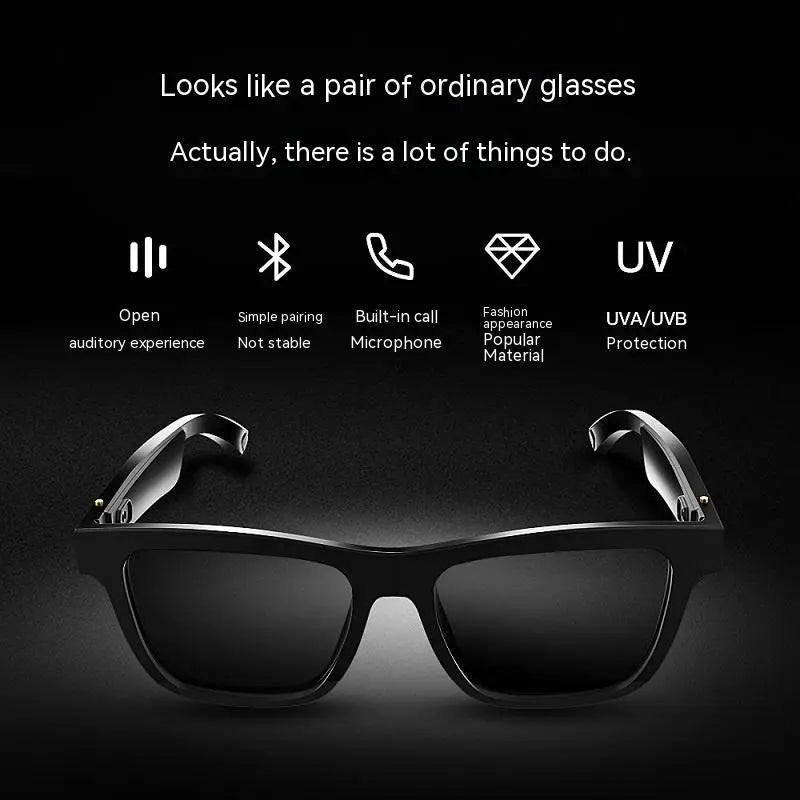 Smart Glasses Black Technology Headset Bluetooth Sunglasses - My Store