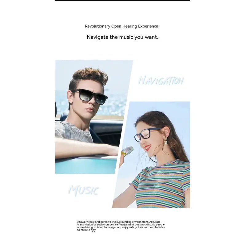 Smart Glasses Black Technology Headset Bluetooth Sunglasses - My Store