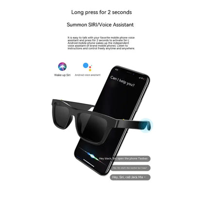 Smart Glasses Black Technology Headset Bluetooth Sunglasses - My Store