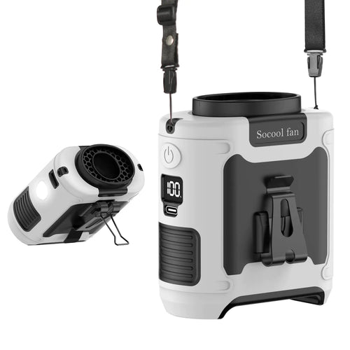 Socool 10000mAh Portable Waist Fan Clip on Wearable Belt Personal Fan Rechargeable Battery operated With 5 Speeds & Flashlight Neck Fan Hands - Free 40H Cooling For Outdoor Camping Travel - My Store