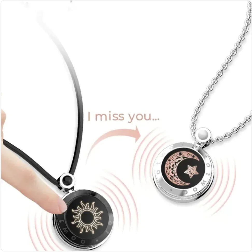 Sun & Moon Agate Pendant Couple Necklace - My Store