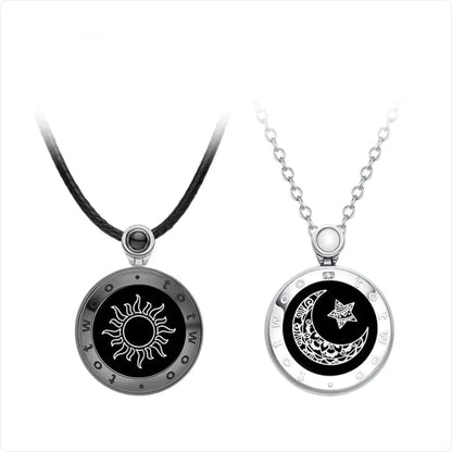 Sun & Moon Agate Pendant Couple Necklace - My Store