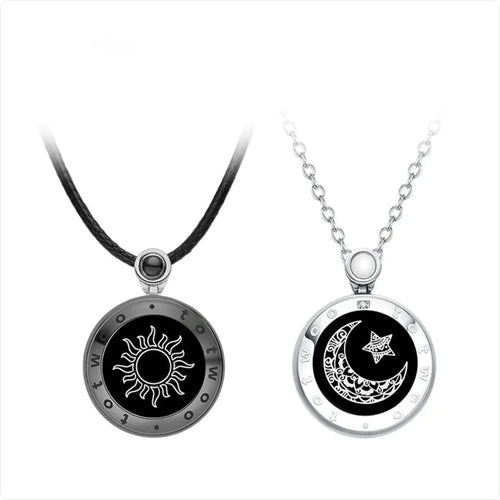Sun & Moon Agate Pendant Couple Necklace - My Store