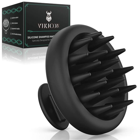 VIKICON Silicone Scalp Massager Shampoo Brush for Hair Growth Beard Brush for Men Face & Beard Scrubber Exfoliator Wet Dry Shower Head Scalp Massager for Exfoliating Dandruff Gifts for Him Father - My Store